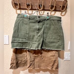 Pair of NoBo skirts in green and khaki